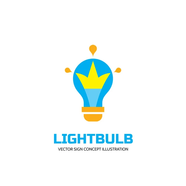 Lightbulb - vector logo concept illustration in flat style design. Lamp logo sign. Idea logo sign. Lightbulb logo sign. Vector logo template. Design element. — Διανυσματικό Αρχείο