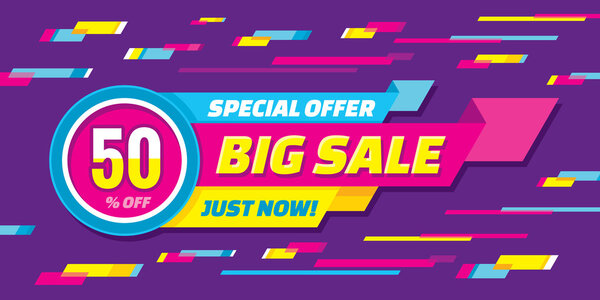 Большая продажа абстрактного векторного оригами горизонтального баннера - специальное предложение со скидкой 50%. Продается векторное знамя. Продажа абстрактного фона. Супер большой макет дизайна продаж. Баннер продажи оригами. Шаблон баннера
.