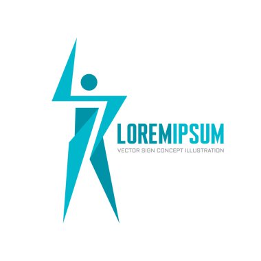 İnsan karakteri vektör logo konsept illüstrasyon. Soyut adam şekil logo. İnsanlar logosunu görmeniz gerekir. İnsan simgesi. İnsanlar simgesi. Adam simgesi. Soyut insan siluet logo tasarımı. Vektör logo şablonu. Tasarım öğesi.
