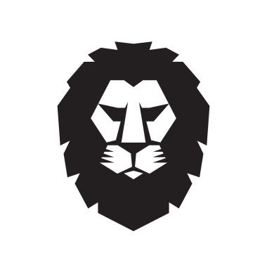 Aslan başı - vektör işareti kavramı çizim. Aslan baş logo. Vahşi aslan grafik illüstrasyon kafa. Wildecat logo işareti. Aslan logo işareti gururu. Tasarım öğesi.