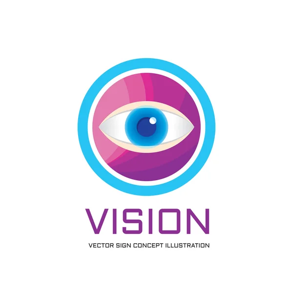 Vision - Vektor-Logo-Konzept Illustration. Auge in Auge mit dem Logo des Kreises. Ophthalmologie-Logo. Aufsichtspersonal. Medizin-Logo. medizinisches Logo Vektor-Logo-Vorlage. Gestaltungselement. — Stockvektor