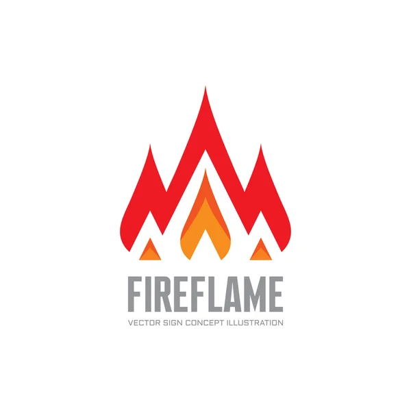 Fire flame - vector logo concept illustration. Abstract flame logo sign. Hot logo sign. Warm logo sign. Dangerous sign. Vector logo template. Design element. — Stock Vector