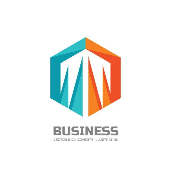 Abstract vector logo concept illustratie. Zeshoek en abstracte driehoeken logo teken. Business Corporation logo. Vector logo sjabloon. Ontwerpelement. — Stockvector