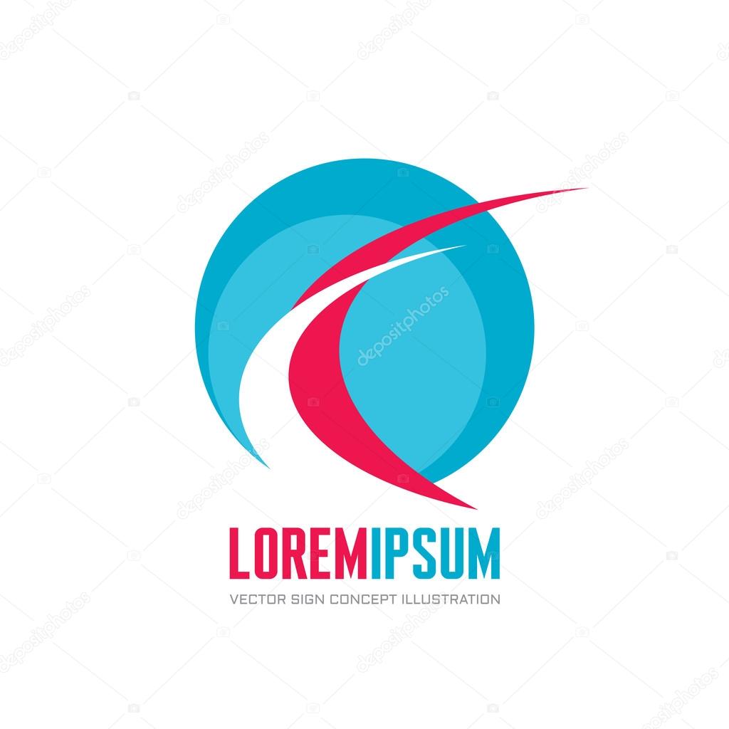 Abstract vector logo concept illustration. Circle and abstract lines logo sign. Business corporation logo. Transport logo sign. speed logo sign. Vector logo template. Design element.