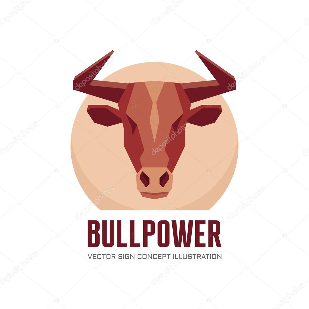 Bull head - vector logo concept illustration. Buffalo head logo. Bull head logo. Taurus head logo. Power logo sign. Animal logo sign. Vector logo template. Design element.