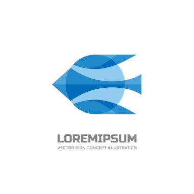 Düz tasarım tarzında soyut stilize kuş vektör logo kavram illüstrasyon. Soyut şekiller ve daire. Kanatvektör işareti. Vektör logo şablonu. Tasarım öğesi.