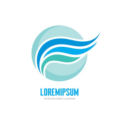 Soyut iş vektör logo kavramı illüstrasyon. Daire logo işareti soyut kanat. Düzgün tasarım öğeleri. Vektör logo şablonu.