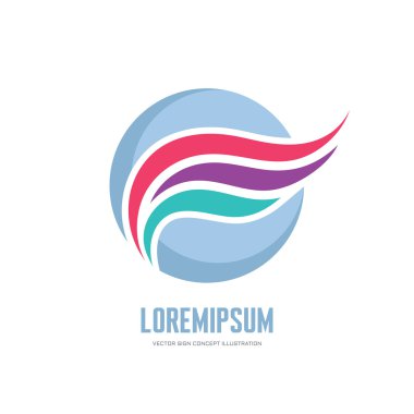 Soyut iş vektör logo kavramı illüstrasyon. Daire logo işareti soyut kanat. Düzgün tasarım öğeleri. Vektör logo şablonu.