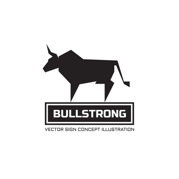 Bull silhouette - gambar konsep logo vektor. Logo kerbau hewan. Taurus ilustrasi minimal. Templat logo vektor. Elemen desain . - Stok Vektor