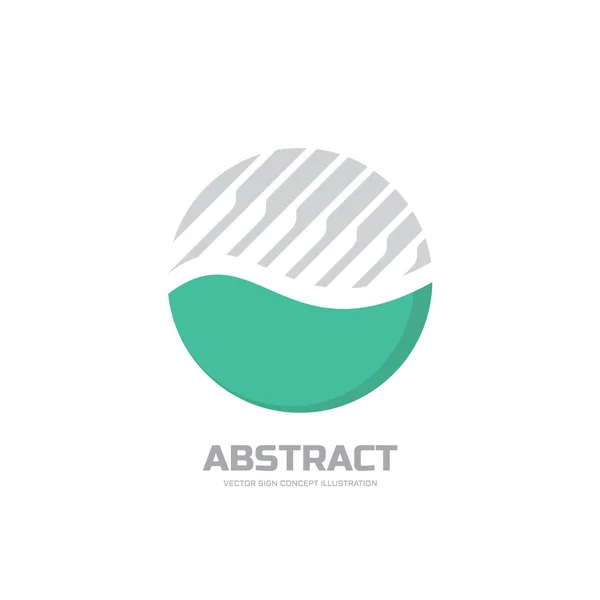 抽象ベクターロゴコンセプトイラスト。円の抽象的なストライプ。球ベクトルロゴ。自然バイオ製品ロゴサイン。幾何学的なロゴ記号。ベクターロゴデザインテンプレート. — ストックベクタ