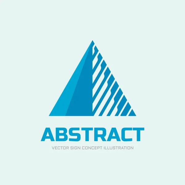 Ilustración abstracta del concepto del logotipo del vector del triángulo. Logo del triángulo piramidal. Signo del logotipo del concepto de estabilidad financiera. Signo de logotipo geométrico. Plantilla de logotipo vectorial. Elemento de diseño . — Vector de stock