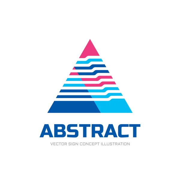 Abstract triangle - business vector logo concept illustration for corporate identity. Abstract pyramid logo design. Abstract colored shapes structure. Triangle logo sign. Vector logo template. — Stock Vector