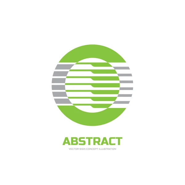 Ilustración abstracta del concepto del logotipo del vector. Rayas abstractas en círculo. Esfera vector logotipo. Signo de logotipo geométrico. Plantilla de diseño de logo vectorial . — Vector de stock