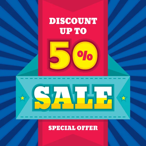 Sale abstract vector banner - discount up to 50%. Special offer. Sale vector banner. Sale abstract background. Super big sale design layout. Origami sale banner. Sale banner template. Sale layout. — Stok Vektör