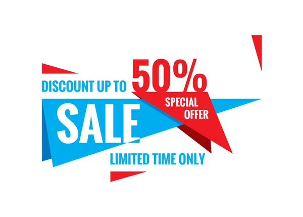 Sale vector banner - discount up to 50%. Special offer abstract layout. Limited time only! Sale banner design. Sale layout. — Stock Vector