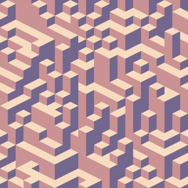 Soyut arka plan vektörü sorunsuz desen. 3d küp efektli geometrik arka plan. Soyut geometrik dikişsiz desen. Üç boyutlu küpler ile soyut arka plan. Web sitesi sorunsuz fon.