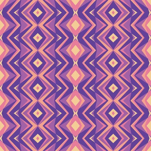 Geometrischer Hintergrund - Vektornahtloses Muster in violetten und hellrosa Farben. geometrisches nahtloses Muster. Ethnische Boho-Mode. Textilnahtloses Muster. abstrakter, nahtloser Hintergrund. — Stockvektor