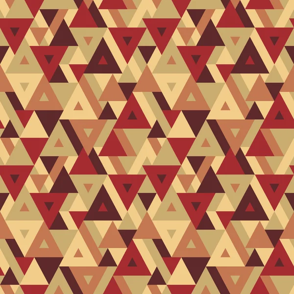 Fond géométrique abstrait - motif vectoriel homogène pour la présentation, livret, site Web et autre projet de conception. Fond vectoriel sans couture aux couleurs marron vintage. Triangles fond . — Image vectorielle