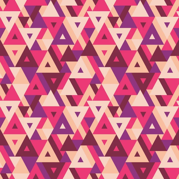 抽象的な幾何学的背景 - プレゼンテーション、小冊子、ウェブサイトやその他のデザインプロジェクトのためのシームレスなベクトルパターン。ピンクとライラックの色でシームレスなベクトルの背景。三角形の背景. — ストックベクタ