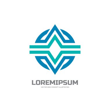 Geometrik vektör logosu işareti kavramı illüstrasyon. Soyut çizgiler logosu. Çizgili logo işareti. Vektör logo şablonu. Tasarım öğesi.