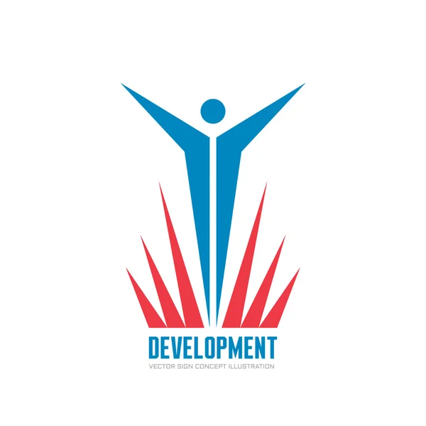 Entwicklung - Geschäftsvektor Logo Zeichen Konzept Illustration. Vorlage für das Logo des menschlichen Charakters. — Stockvektor