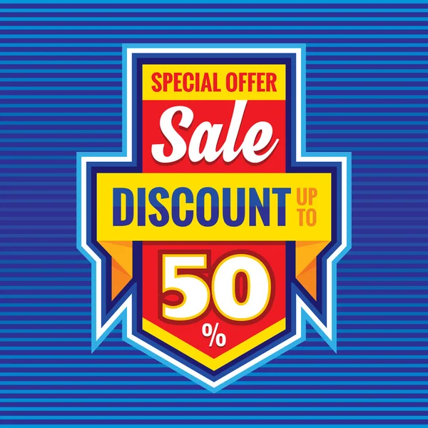 Sale - discount up to 50% - special offer - vector advertising banner. Sale vector promotion layout. — Stock Vector