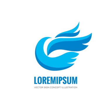 Kuş - vektör logo kavramı illüstrasyon. Güvercin yaratıcı işareti. Tasarım öğesi.