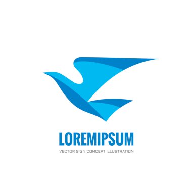 Kuş - vektör logo kavramı illüstrasyon. Güvercin yaratıcı soyut işareti. Tasarım öğesi.