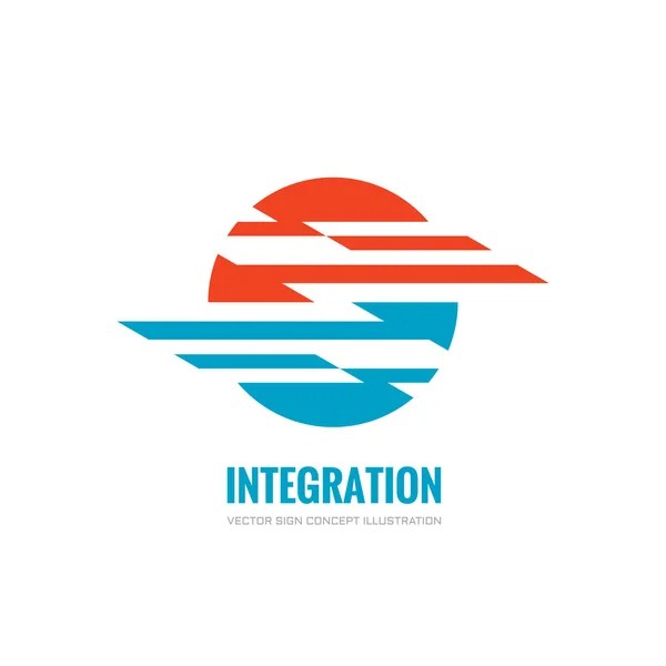 Integration-vektor logo koncept illustration. Affärs skylt för abstrakt form sfär. — Stock vektor