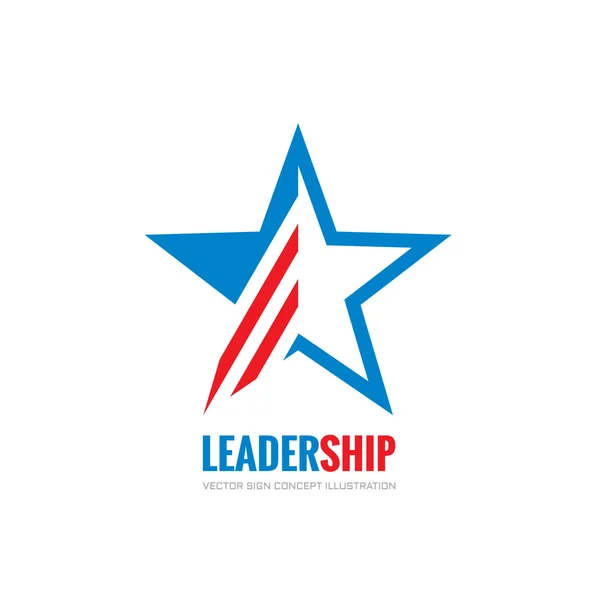 Leadership-vektor logo koncepció illusztráció. Absztrakt USA-csillag szimbóluma. Dekoratív design elem. — Stock Vector