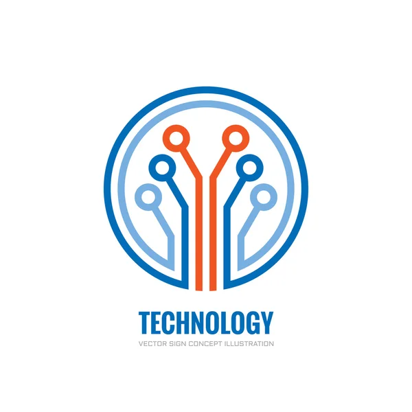 Technologie - Vektor-Logo-Konzept Illustration für Corporate Identity. abstraktes Chip-Netzwerk-Zeichen. Design-Element für das Logo. — Stockvektor