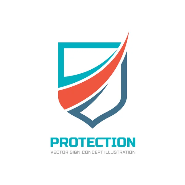 Protection - vector logo concept illustration. Abstract shield sign. Design element. — Stock Vector