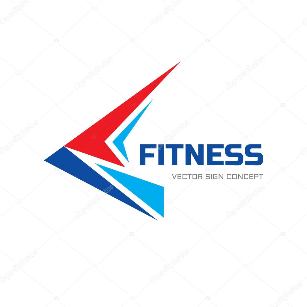 Fitness sport - vector logo concept illustration. Abstraction shape sign. Stylized geometric bird wing. Delivery symbol. Design element.