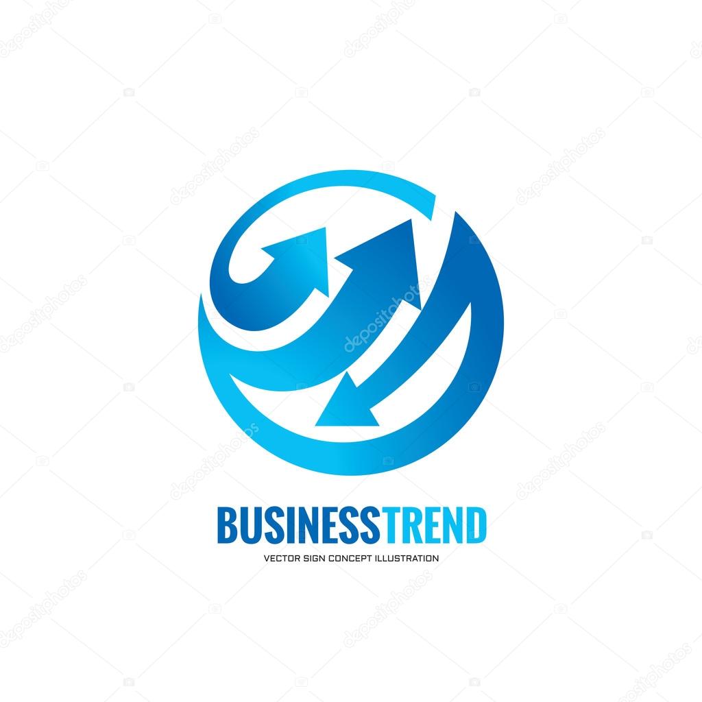 Business trend - vector logo concept illustration. Arrows into circle. Geometric creative sign. Design element.