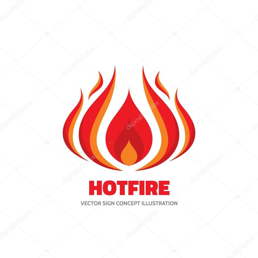 Flame - ilustração do conceito de logotipo vetorial. Sinal de fogo vermelho.  Modelo de logotipo do vetor. Elemento de projeto . imagem vetorial de  serkorkin© 90586914