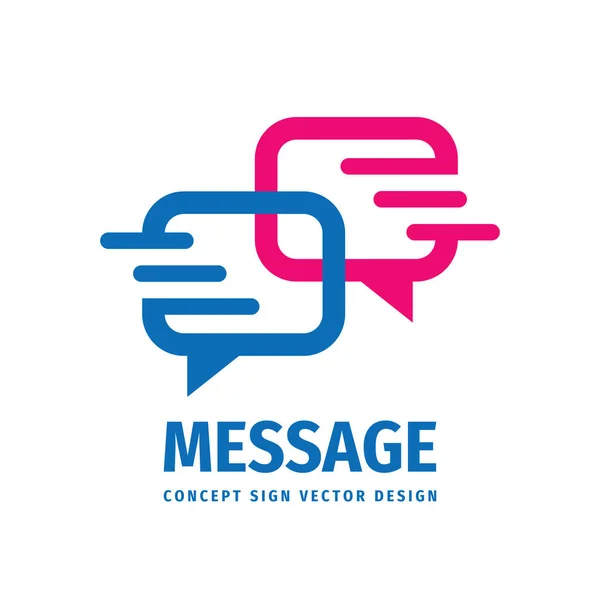 Message Talking Speech Bubbles Vector Business Logo Concept Illustration Flat — Stock Vector