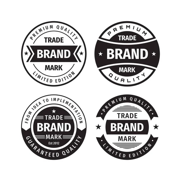 Brand Badges Set Trade Mark Template Logos Design Vintage Retro — Stock Vector