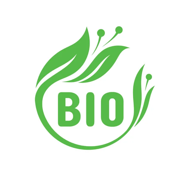 Bio Doğa Konsept Logo Tasarımı Eko Ürün Yaratıcı Rozet Çıkartması — Stok Vektör