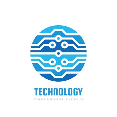 Dijital teknoloji - kurumsal kimlik için vektör logosu şablonu. Veri elektronik simgesi logosu. Soyut bilgisayar çipi logosu işareti. Ağ, internet teknolojisi konsepti çizimi. Tasarım ögesi.