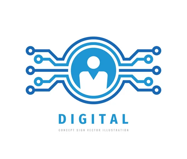 Diseño Del Logotipo Del Concepto Negocio Digital Señal Logotipo Comunicación — Vector de stock