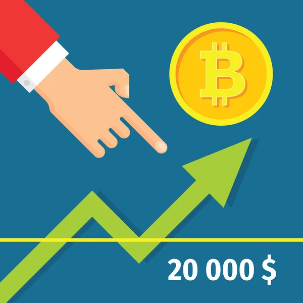 Conception Bannière Rallye Bitcoin Crypto Monnaie Numérique Croissance Marché Des — Image vectorielle