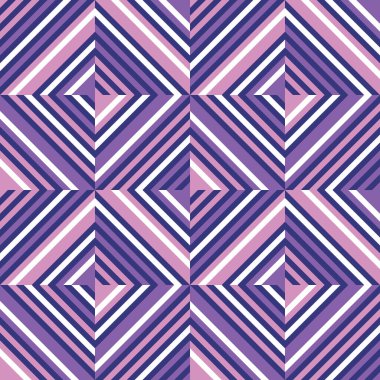 Arka plan geometrik soyut tasarımı menekşe, leylak, pembe renkler. Soyut, pürüzsüz desen. Çapraz çizgili şekiller. Vektör illüstrasyonu. 