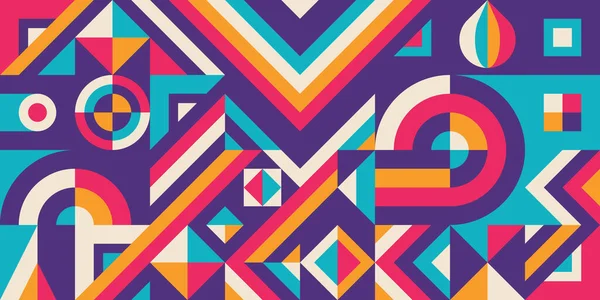 Abstract Geometrisch Concept Poster Ontwerp Grafisch Horizontaal Patroon Heldere Kleuren — Stockvector