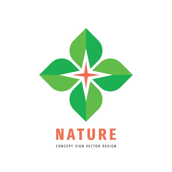 Nature Leaves Concept Logo Design Development Business Sign Green Plant — Stock Vector