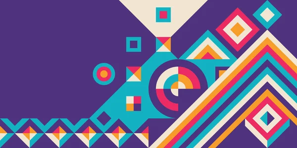 Фоновый Геометрический Дизайн Абстрактный Шаблон Цифрового Горизонтального Баннера Мозаичный Орнамент — стоковый вектор