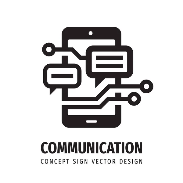 Business Communication Concept Logo Icon Design Smart Phone Symbol Mobile — Stock Vector