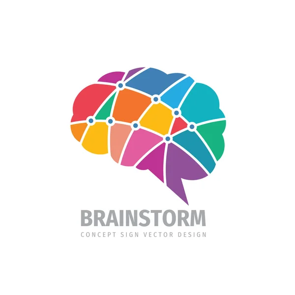 Illustrazione Del Concetto Modello Logo Vettoriale Brain Business Abstrat Icona — Vettoriale Stock