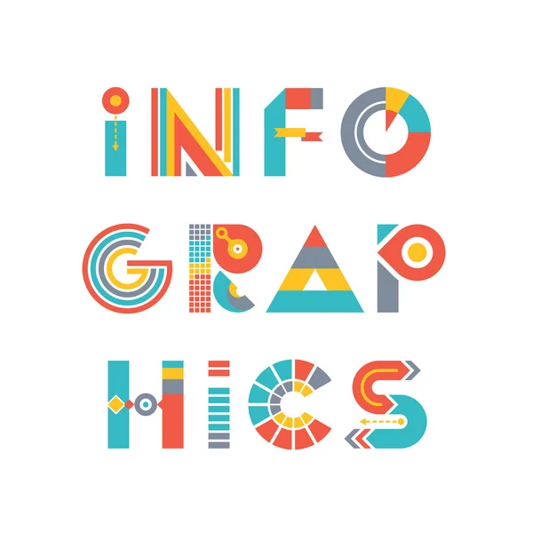 Infographics - word logo kayıt düz stil — Stok Vektör