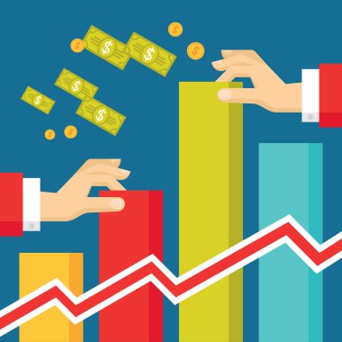 Infographic - iş trend çizimde düz tasarım stili ile insan eli