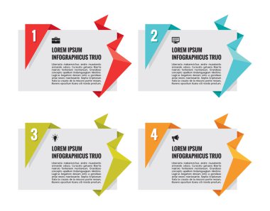 Origami vektörel Banner - Infographic kavramı